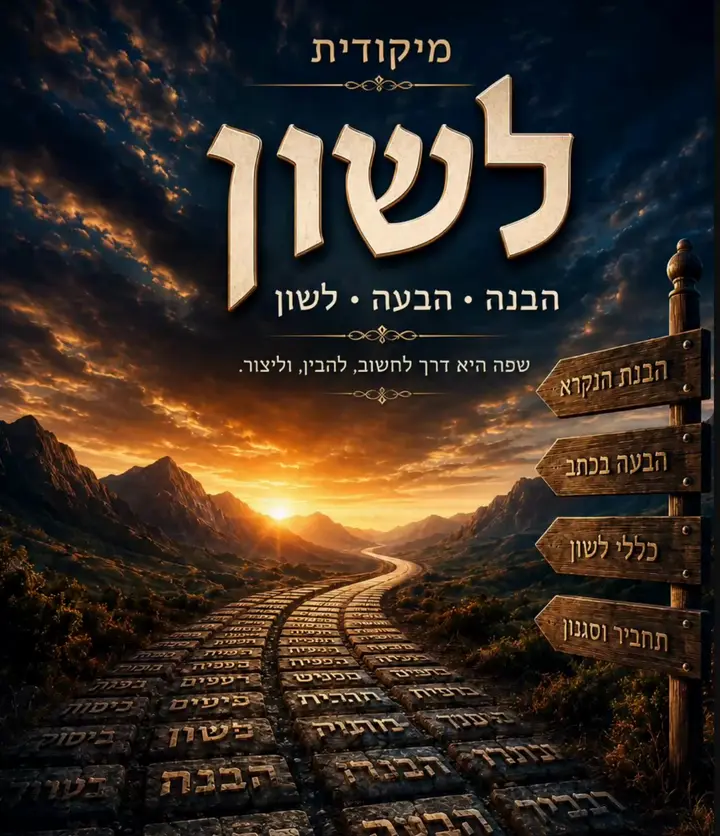 מיקודית לשון — הכריכה ואז גלילה בעמודי התחביר, מערכת הצורות והבנת הנקרא
